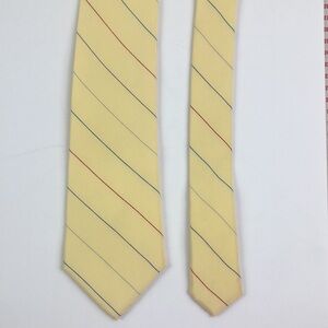 David Lawrence Silk Tie Pale Yellow Multicolored Stripe